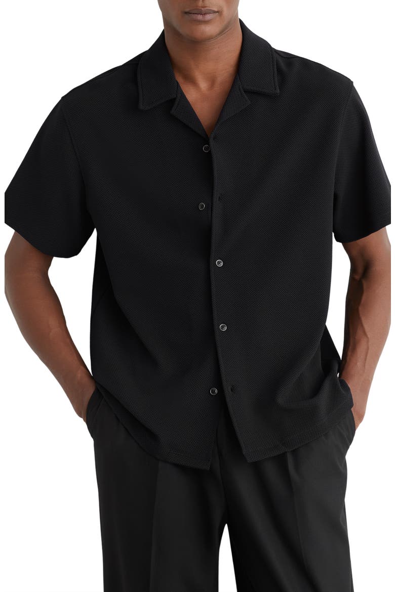 Cedric Camp Shirt, Main, color, BLACK