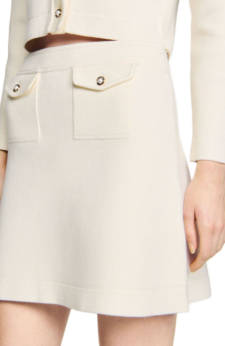 SANDRO Mini rib-knit skirt, Alternate, color, 
