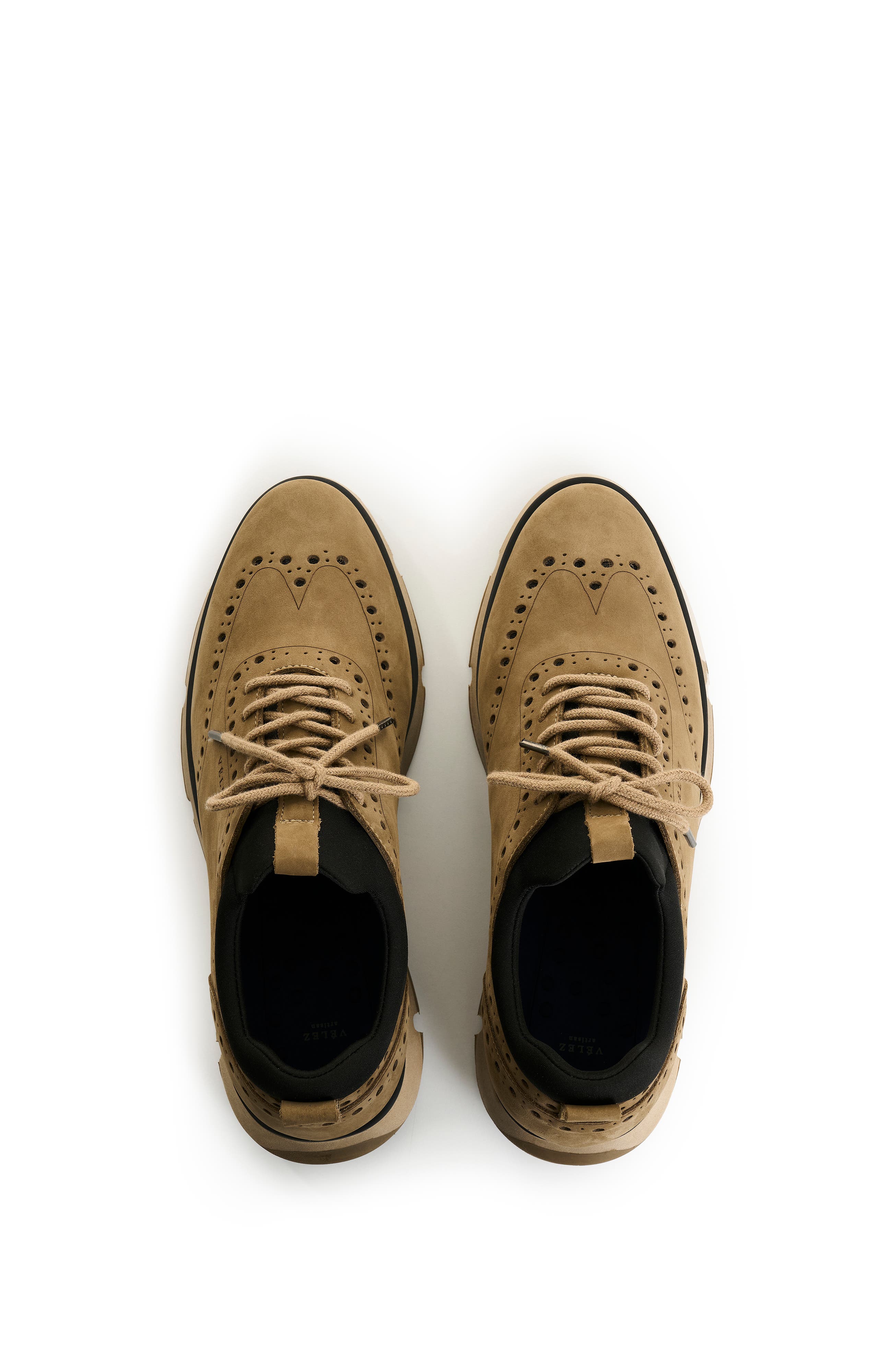 Velez Leather Lace-Up Shoes with Athletic Touches, Alternate, color, Beige