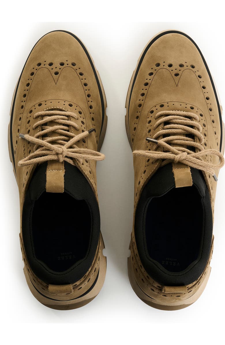 Velez Leather Lace-Up Shoes with Athletic Touches, Alternate, color, Beige