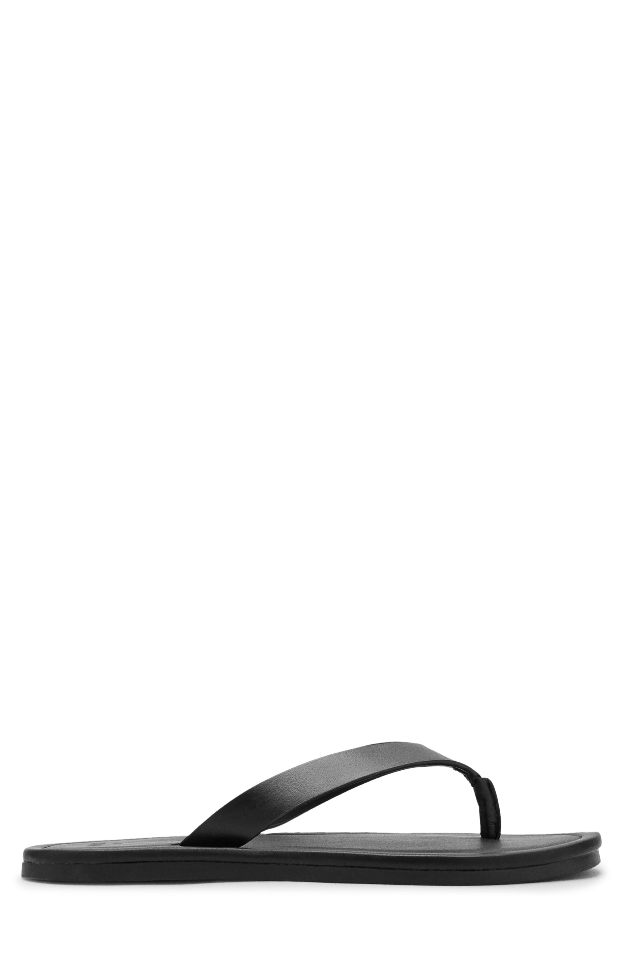 Leather Flip Flop, Alternate, color, BLACK