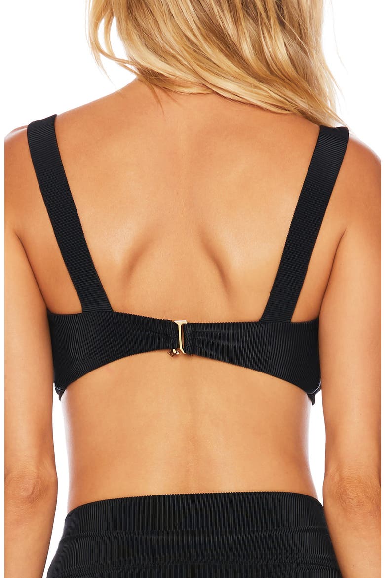 Sophia Knot Front Bikini Top, Alternate, color, BLACK