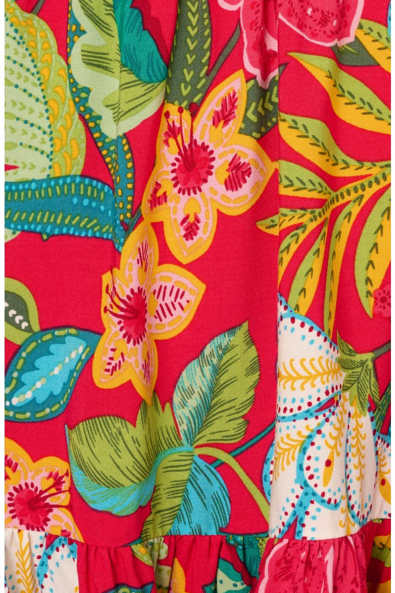 Mixed Floral Print Long Sleeve Dress, Alternate, color, RED MULTI