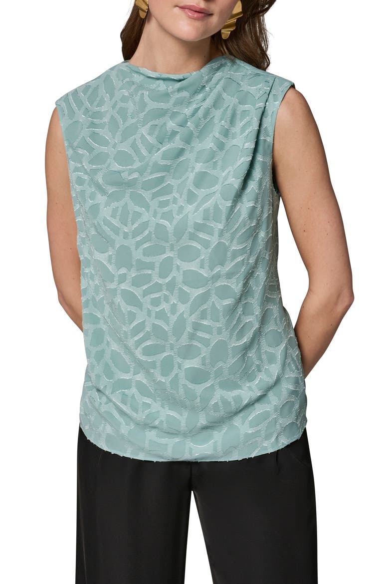 Gathered Texture Sleeveless Top, Main, color, WATERLILY