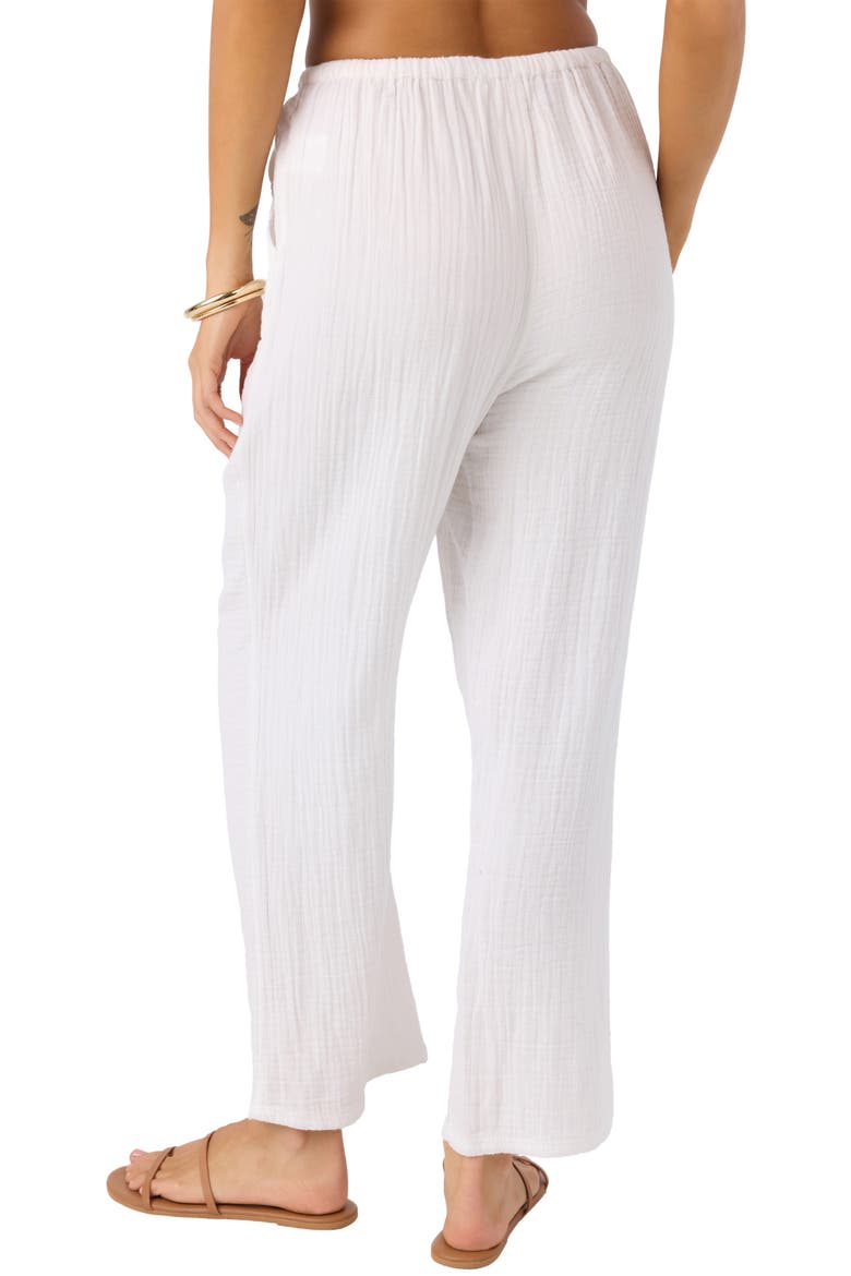 Brenda Cotton Gauze Wide Leg Pants, Alternate, color, WHITE