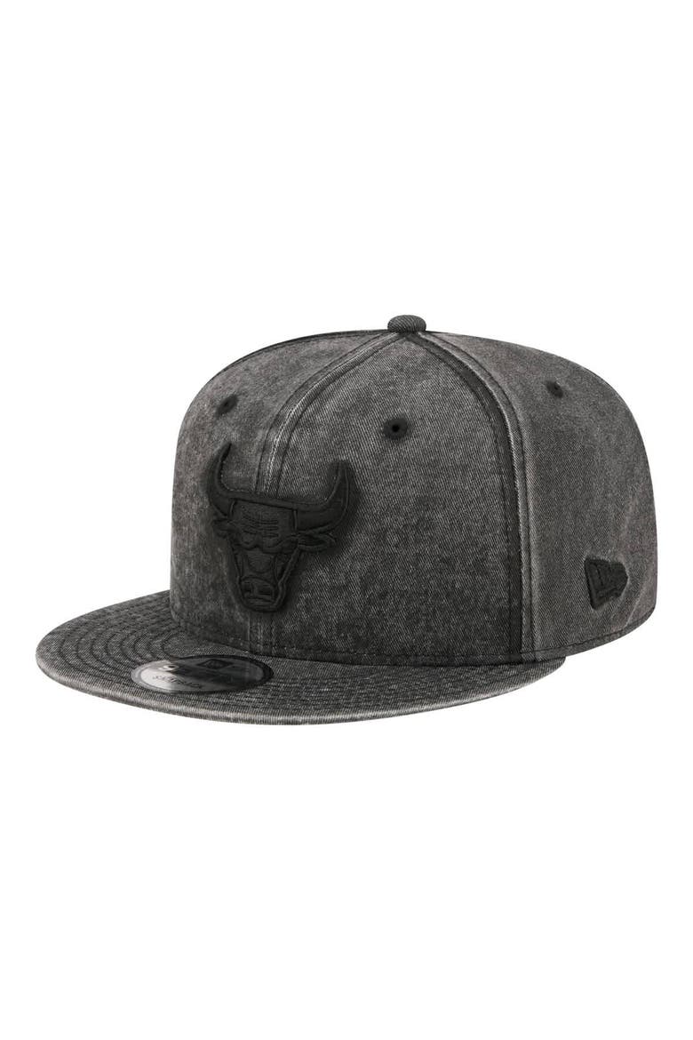 Men's New Era  Black Chicago Bulls Washed Tonal 9FIFTY Snapback Hat, Main, color, Black