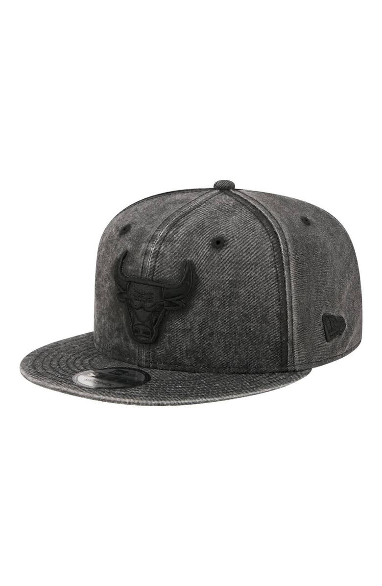 New Era Men's New Era  Black Chicago Bulls Washed Tonal 9FIFTY Snapback Hat, Main, color, Black