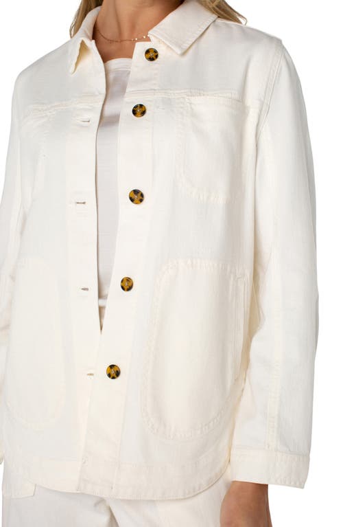 Liverpool Los Angeles Denim Shirt Jacket In Whipped Cream