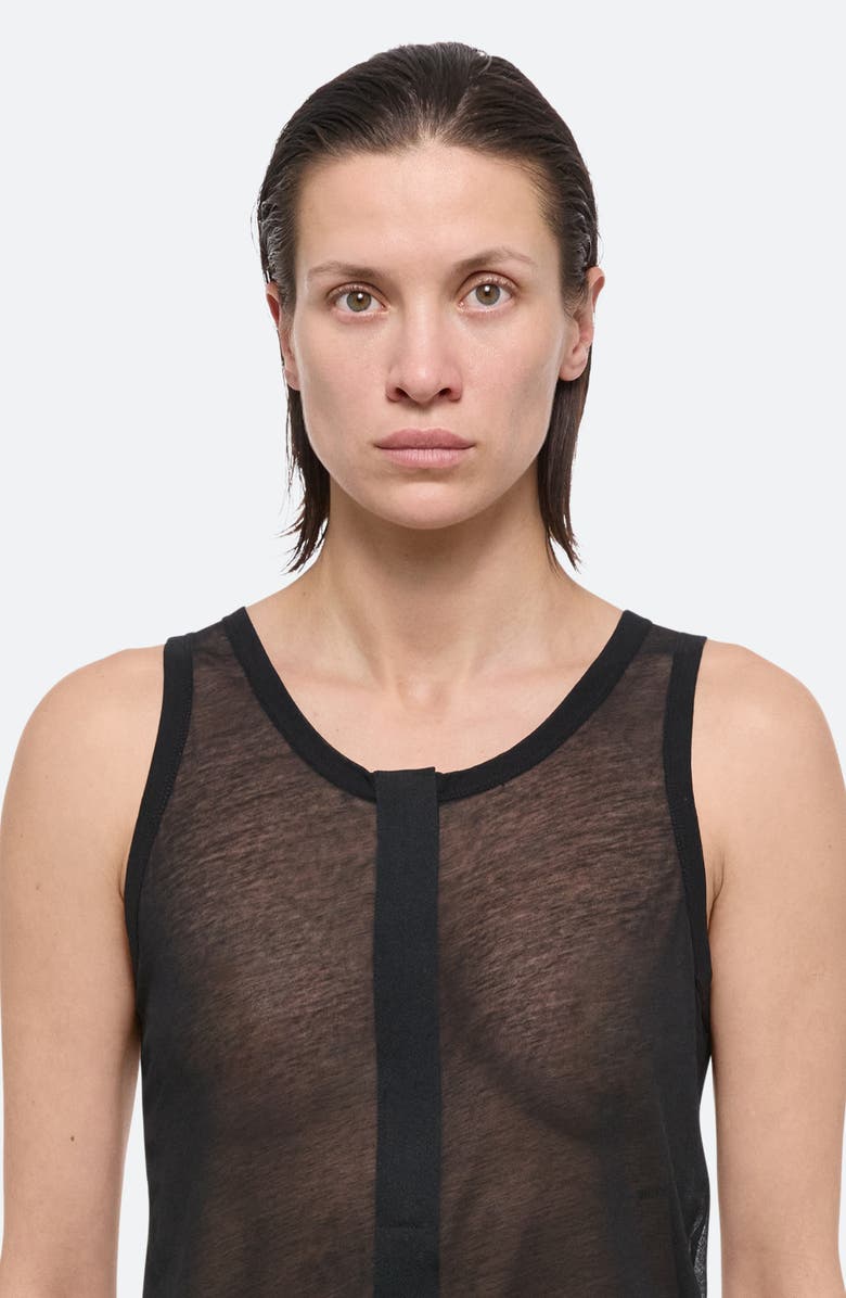 Helmut Lang Reversible Sheer Cotton Tank Top, Alternate, color, Black