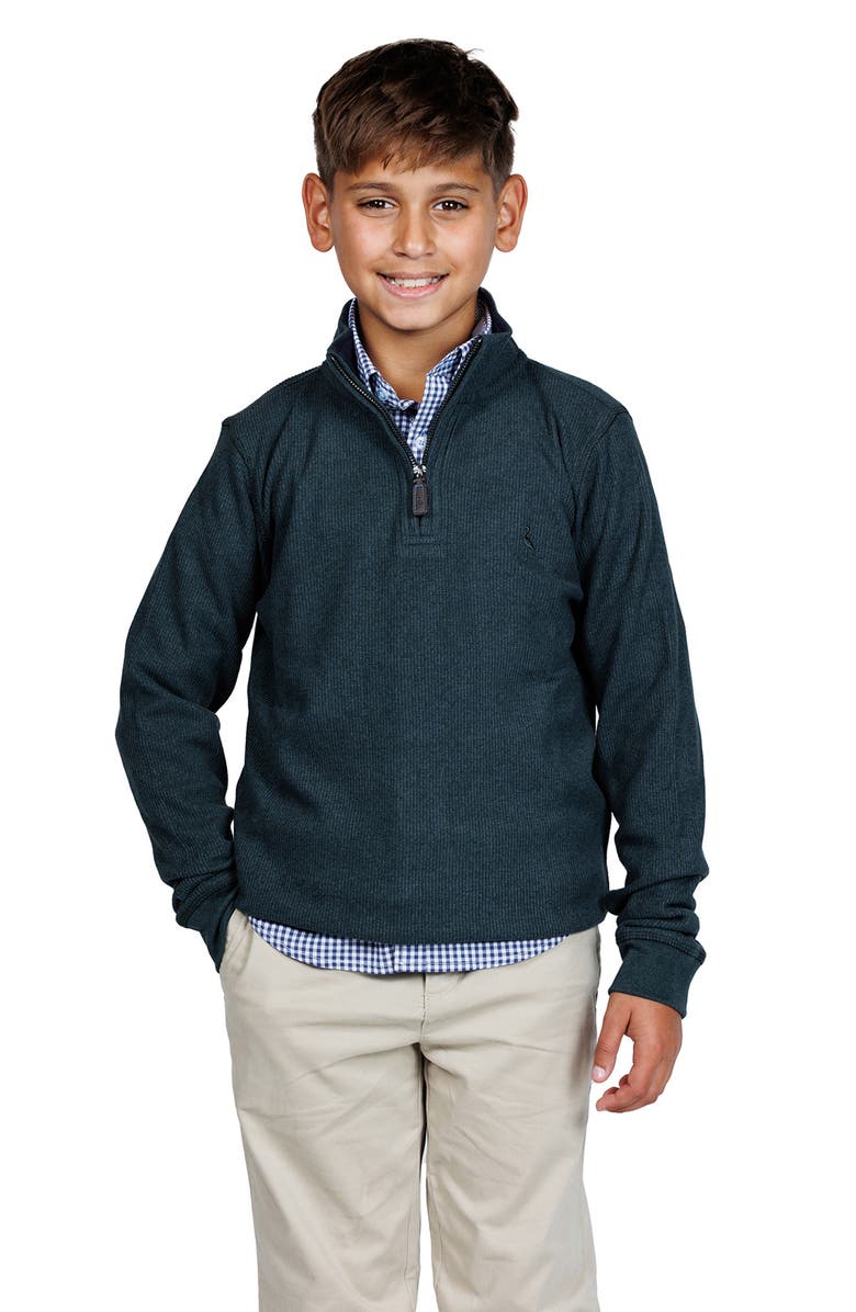 TailorByrd Kids' Knit Quarter-Zip Pullover, Alternate, color, Hunter Green Heather