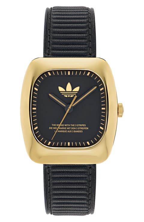 Retro Wave One Leather Strap Watch, 37mm