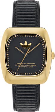 adidas Retro Wave One Leather Strap Watch, 37mm
