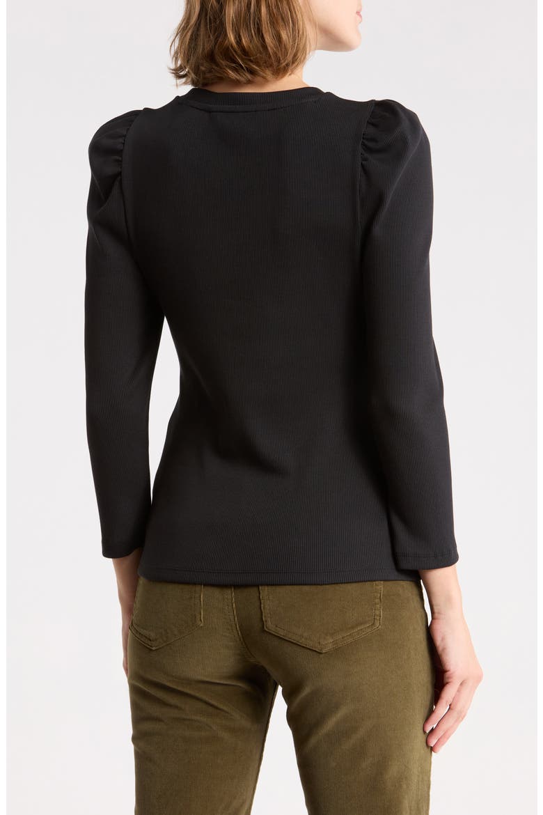 Britney Ruched Sleeve Top, Alternate, color, BLACK