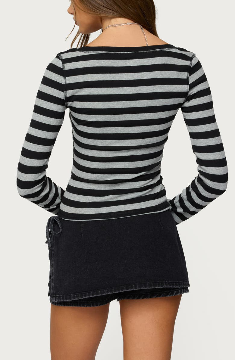EDIKTED Rainey Stripe Long Sleeve Shirt, Alternate, color, 