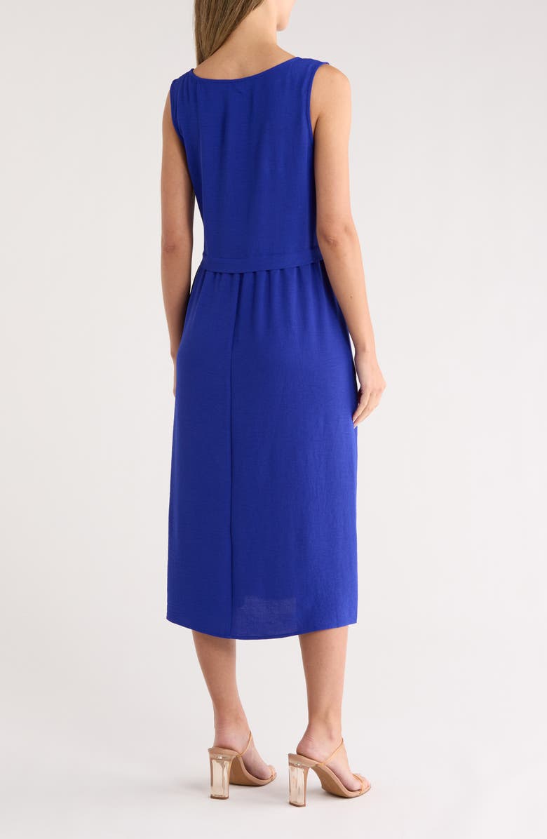 Connected Apparel Fit-and-Flare Sleeveless Dress, Alternate, color, Saphire