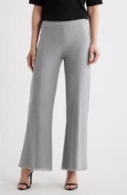 KOBI HALPERIN Valley Fray Hem Wide Leg Knit Pants