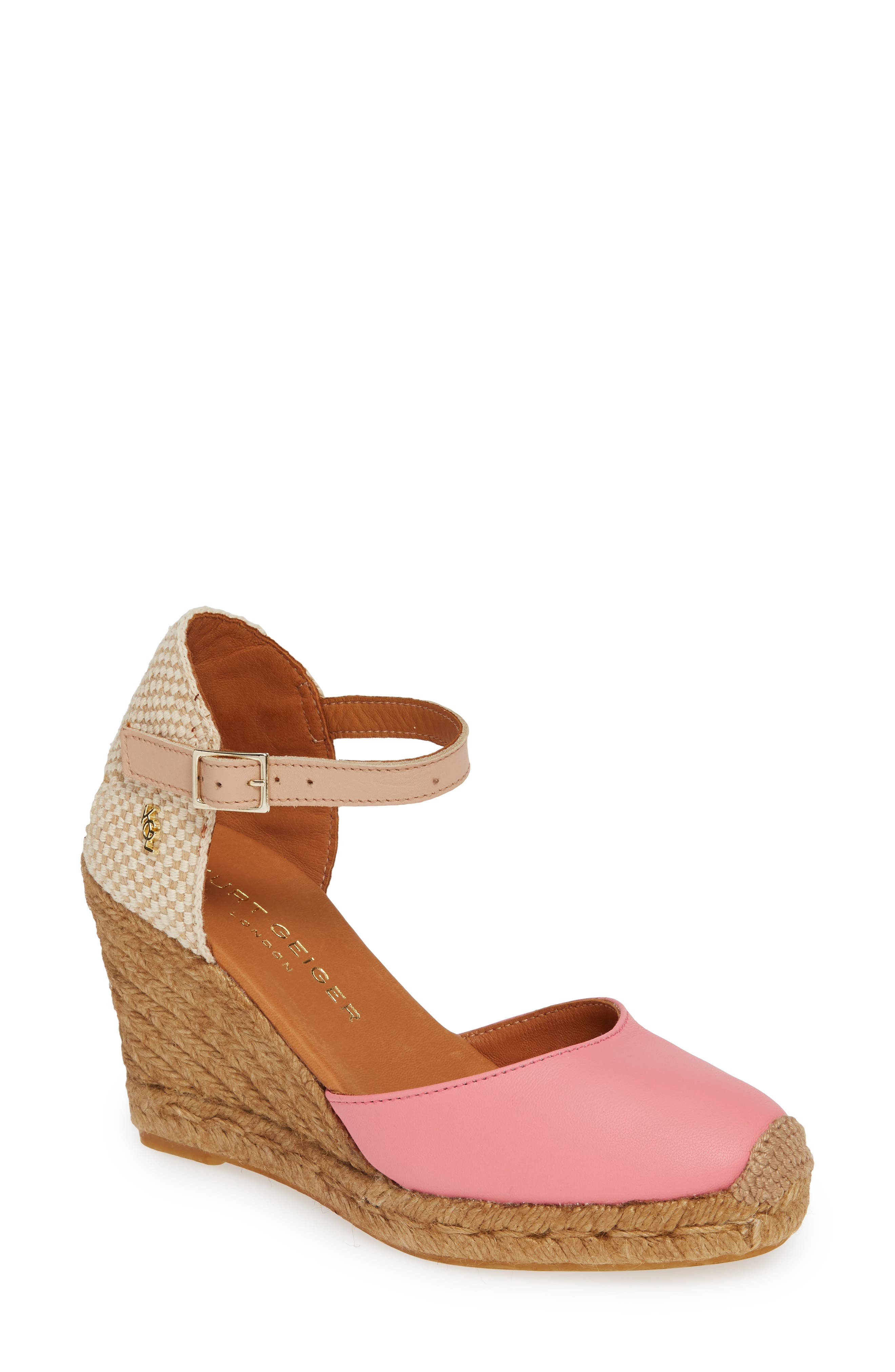 Monty Espadrille Wedge, Main, color, PINK LEATHER