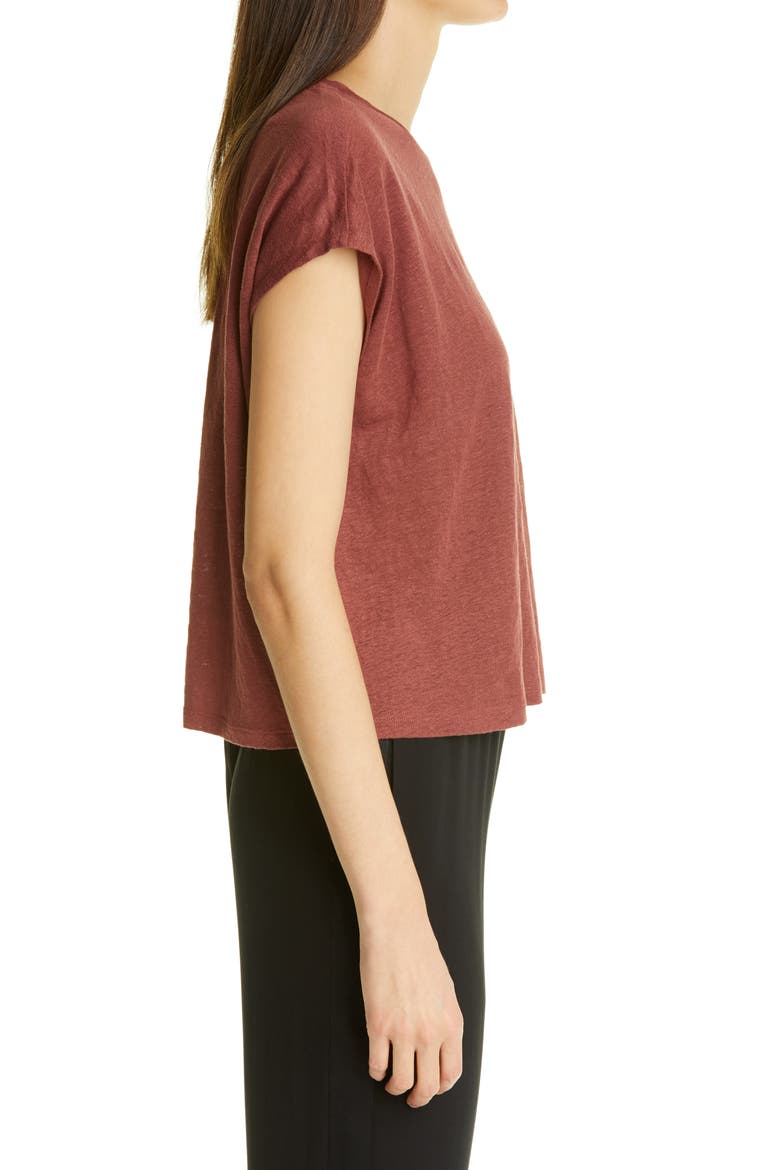 Boxy Crewneck Top, Alternate, color, DEEP TERRA COTTA