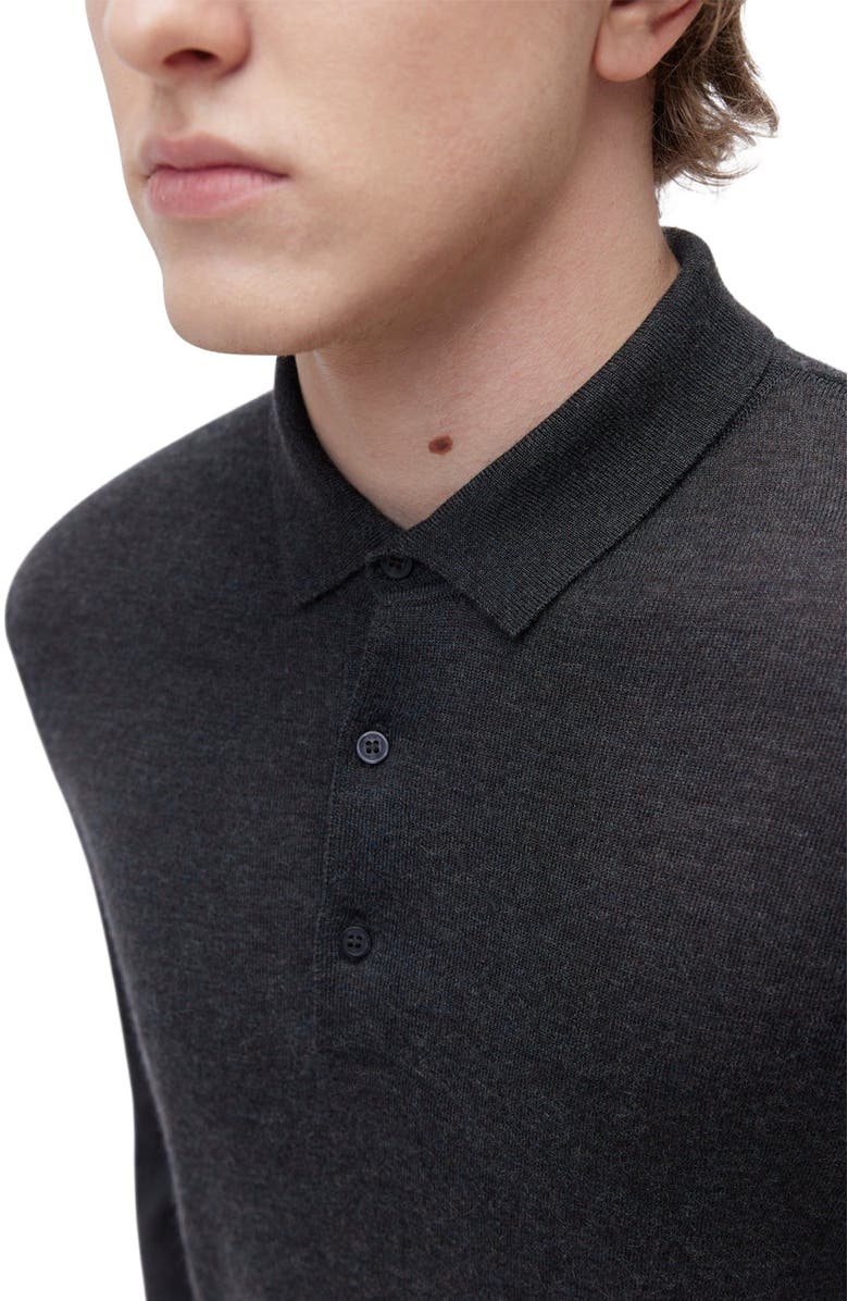 GOBI Mongolian Cashmere Men's Cashmere Silk Polo, Alternate, color, Charcoal
