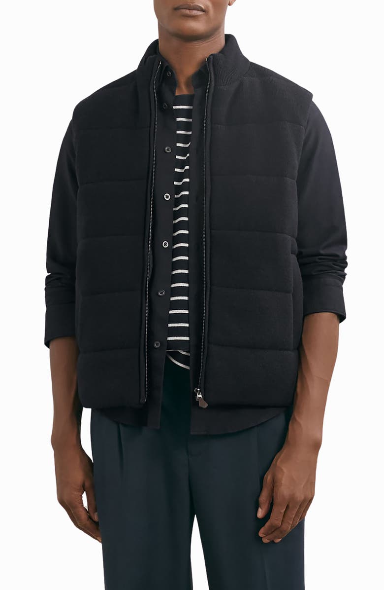 Reiss Quilted Vest, Main, color, Navy