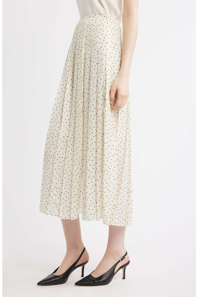 Pleated Dot Print Skirt, Alternate, color, IVORY MULTI - CHK