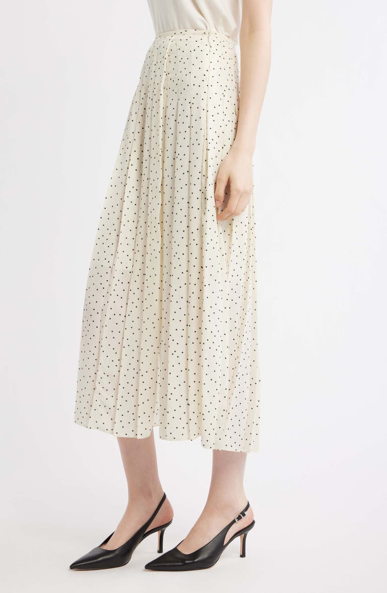 Theory Pleated Dot Print Skirt, Alternate, color, Ivory Multi - Chk