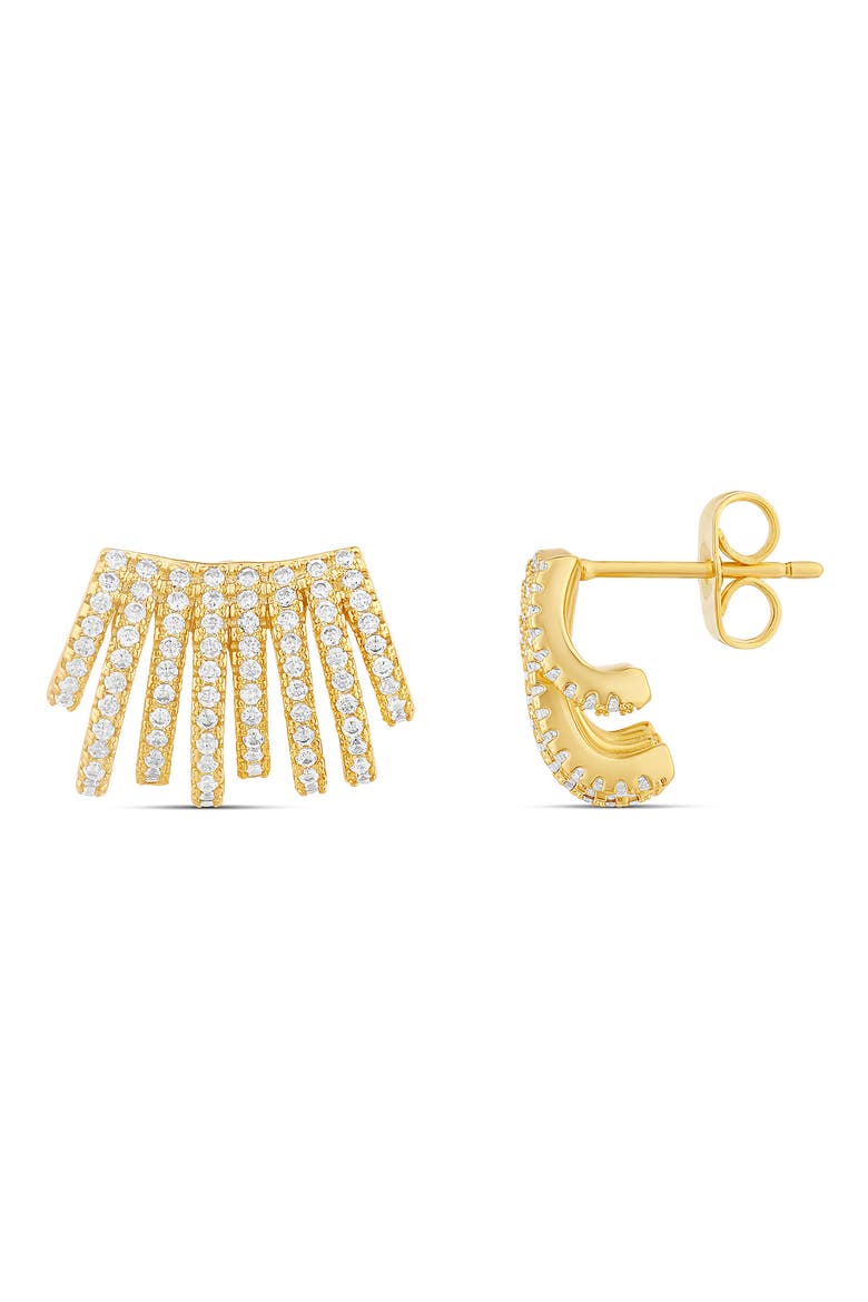 Cubic Zirconia Huggies, Main, color, GOLD