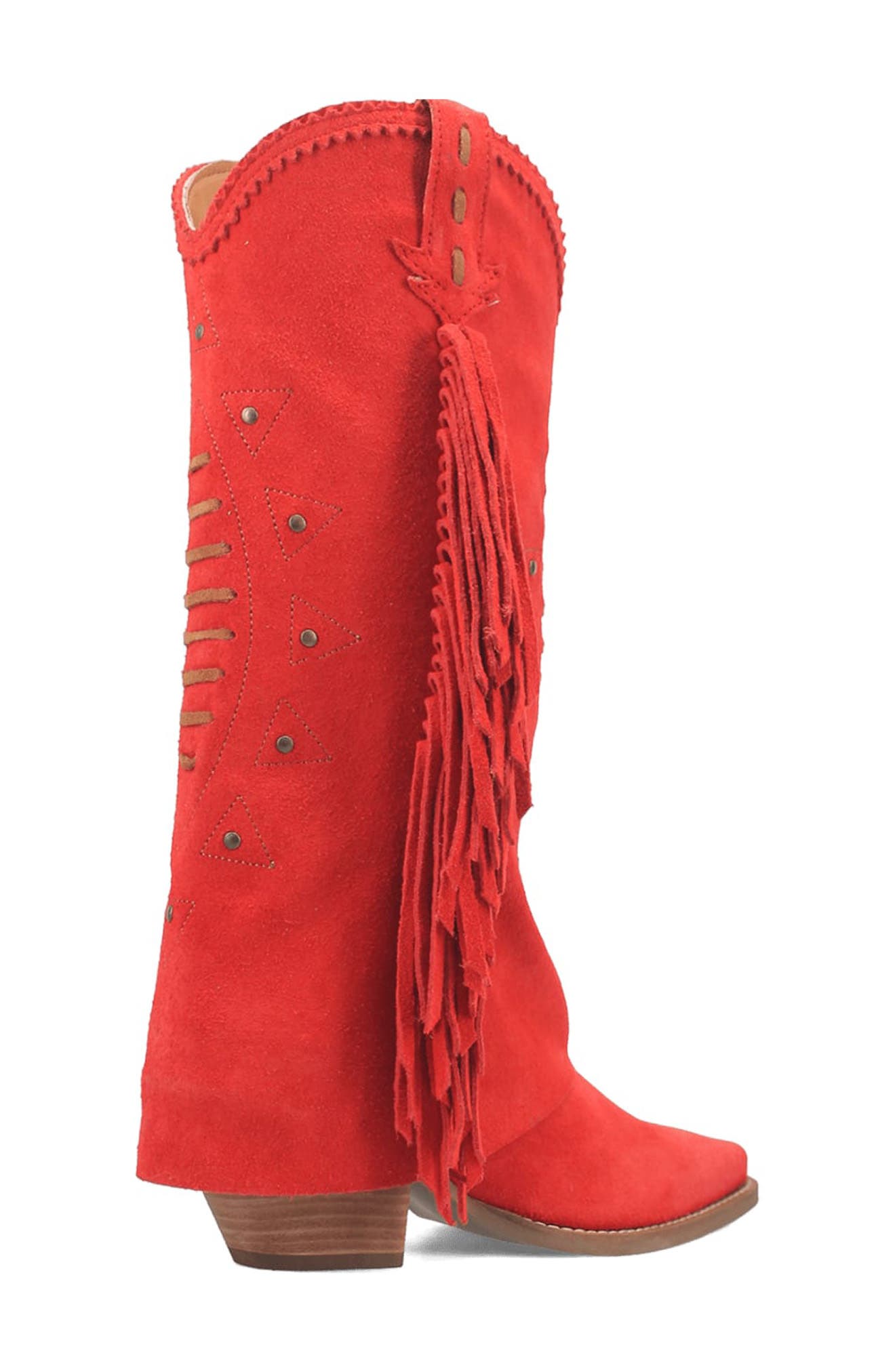 Dingo Spirit Trail Knee High Western Boot, Alternate, color, Red