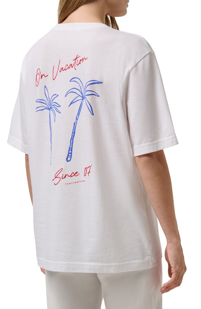 TravisMathew Vacation Boyfriend Graphic T-Shirt, Alternate, color, Bright White