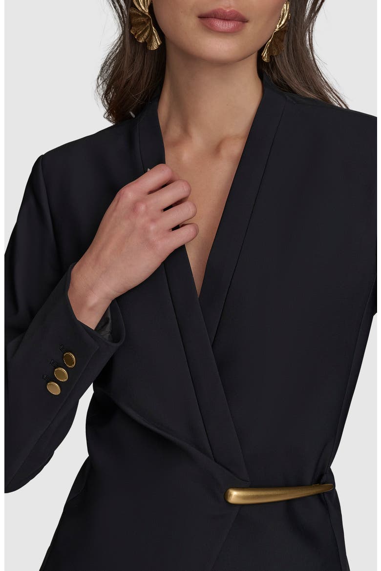 Wrap Blazer, Alternate, color, BLK