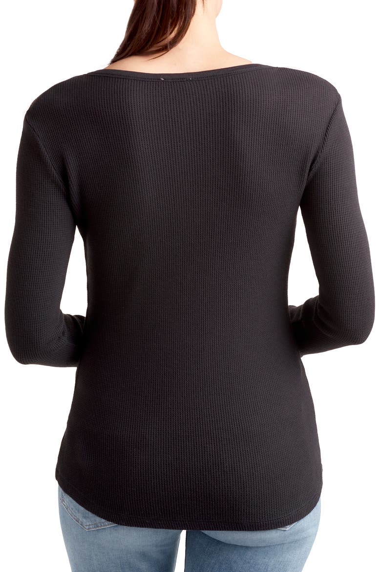 Classic Thermal Henley, Alternate, color, BLACK