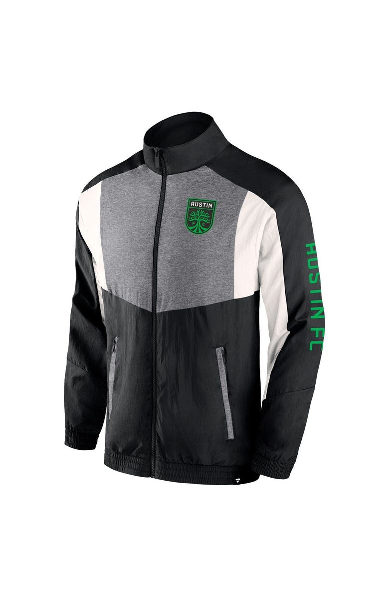 FANATICS Men's Fanatics Branded  Black Austin FC Net Goal Raglan Full-Zip Track Jacket, Alternate, color, Black