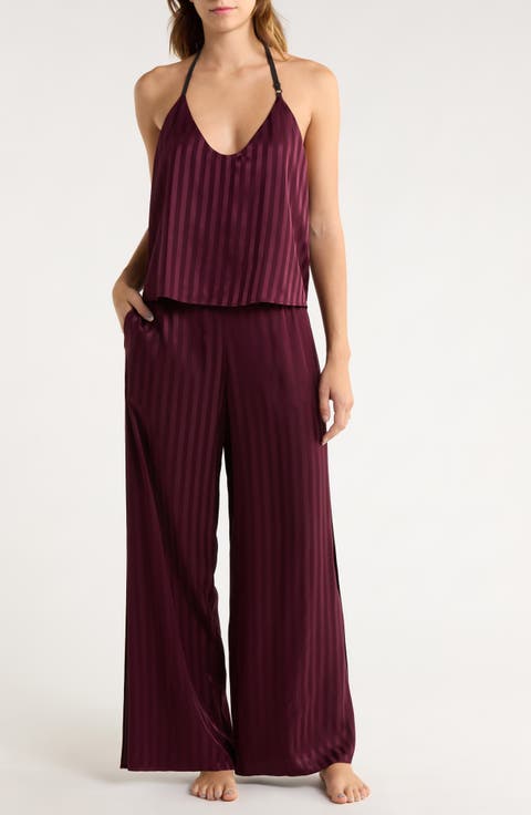 Washable Stripe Mulberry Silk Jacquard Pajamas