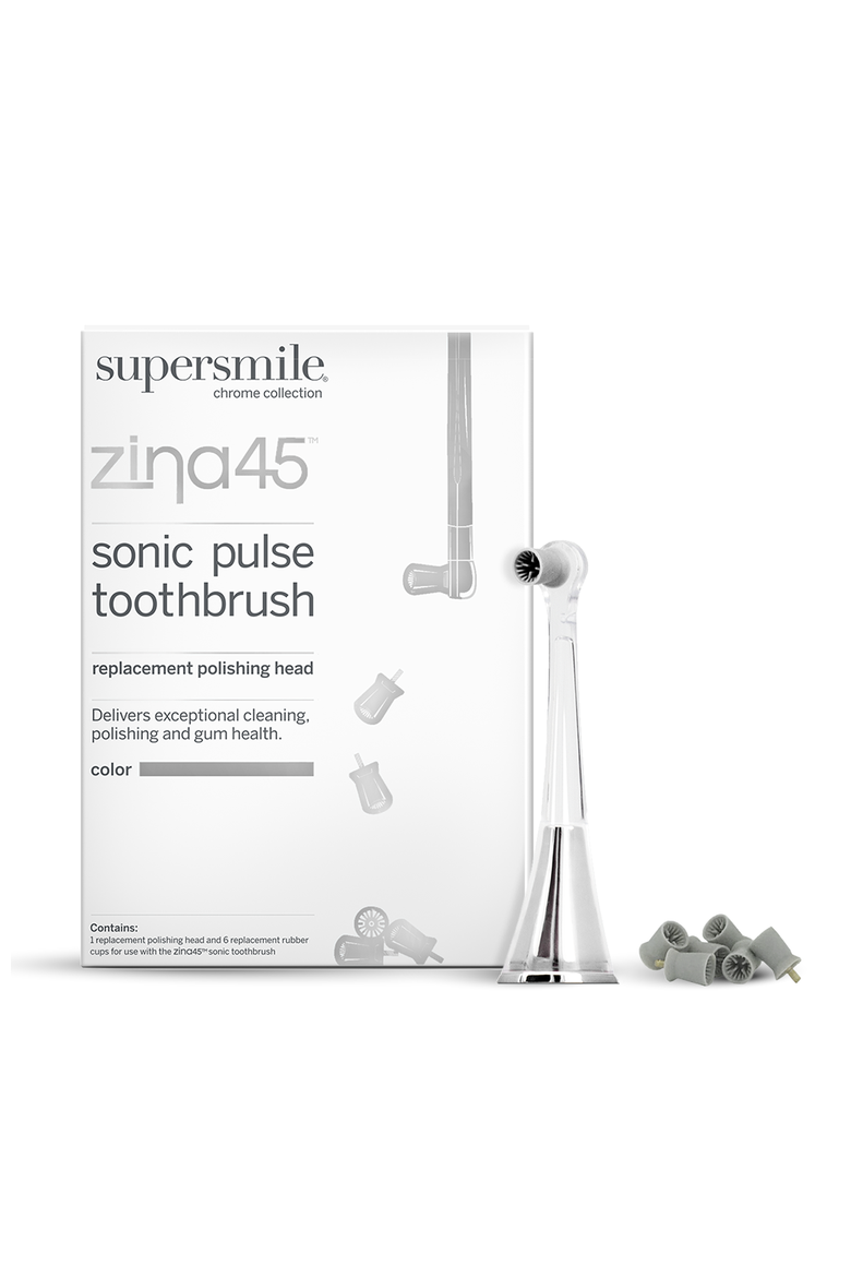Zina45 Sonic Pulse Toothbrush Replacement Polishing Head, Main, color, Chromse Silver
