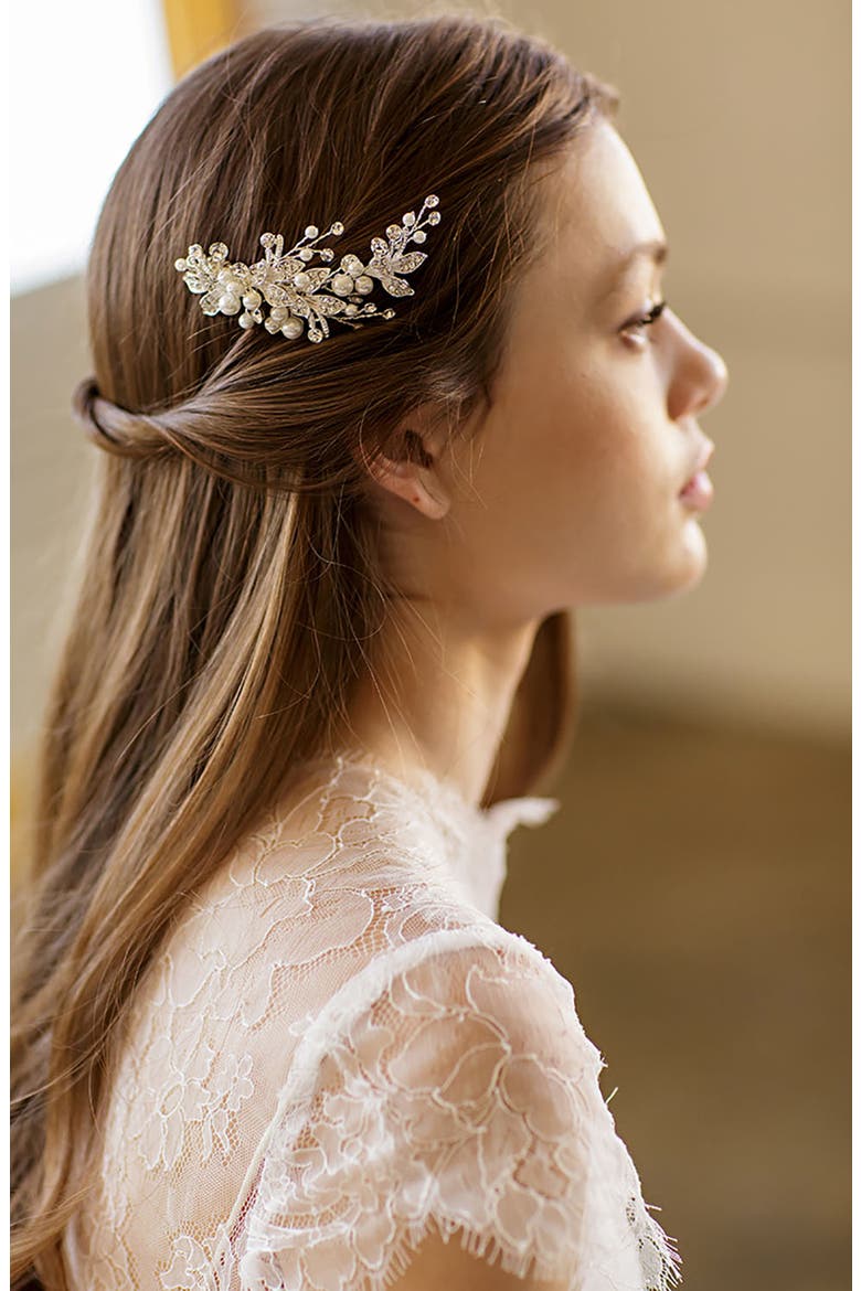 Catherine Jeweled Hair Comb, Alternate, color, GOLD