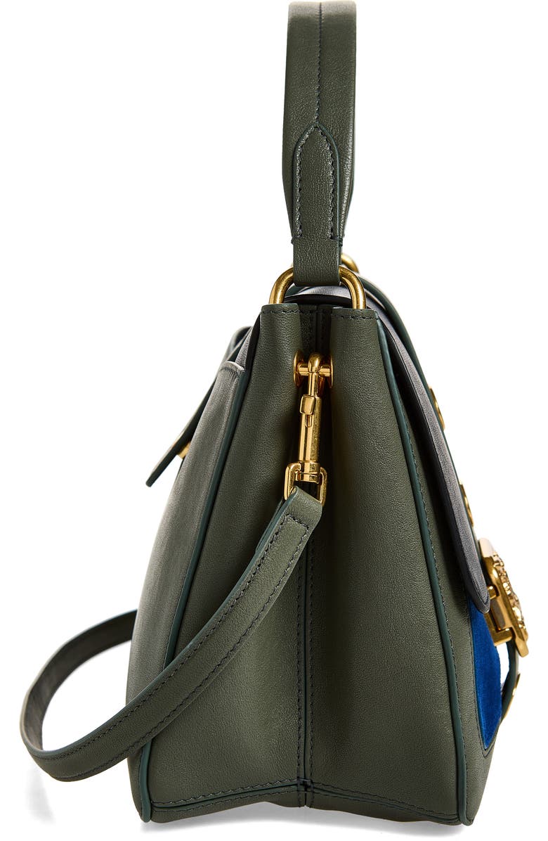 Burberry Small Rider Colorblock Leather Top Handle Bag, Alternate, color, Indigo/ Sf Blue/ Aqua