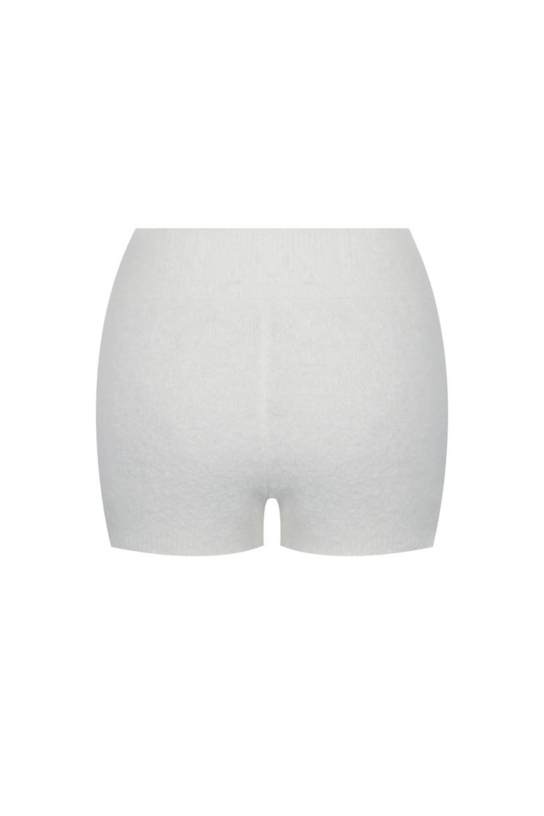 Sera Wool-Blend Ribbed Knit Mini Shorts, Alternate, color, White