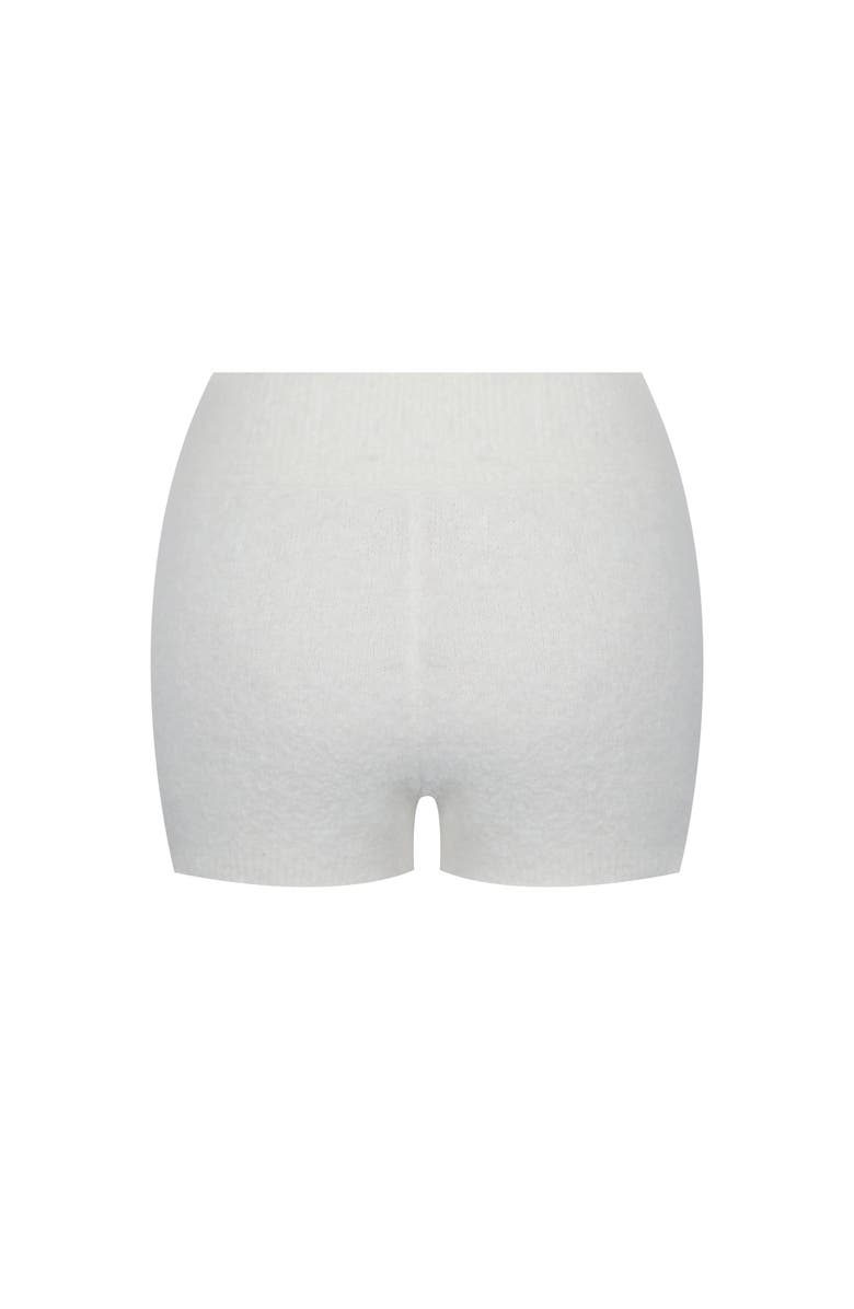Miss Circle Sera Wool-Blend Ribbed Knit Mini Shorts, Alternate, color, White