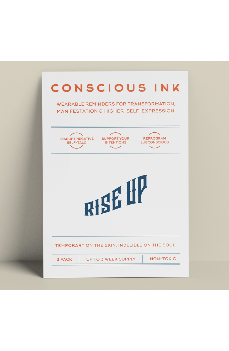 Conscious Ink Rise Up Manifest Beanie, Alternate, color, White Heather