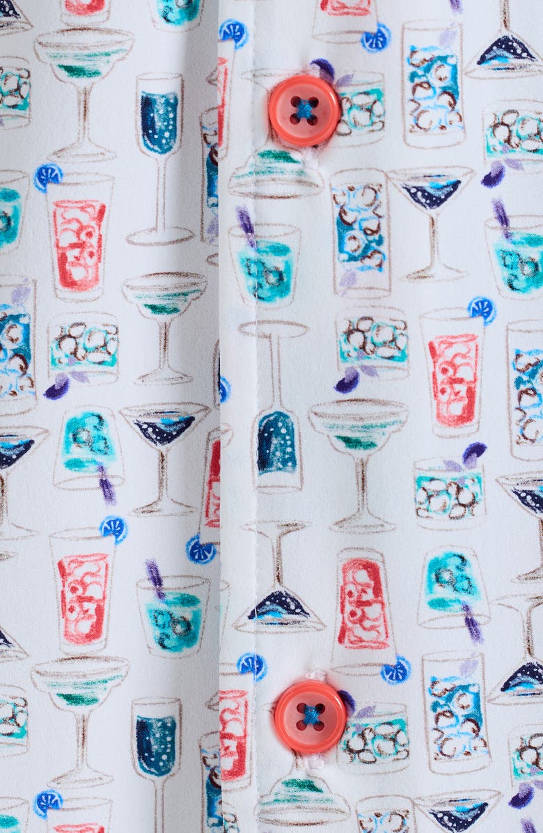 Robert Graham Mix & Match Knit Short Sleeve Button-Up Shirt, Alternate, color, White