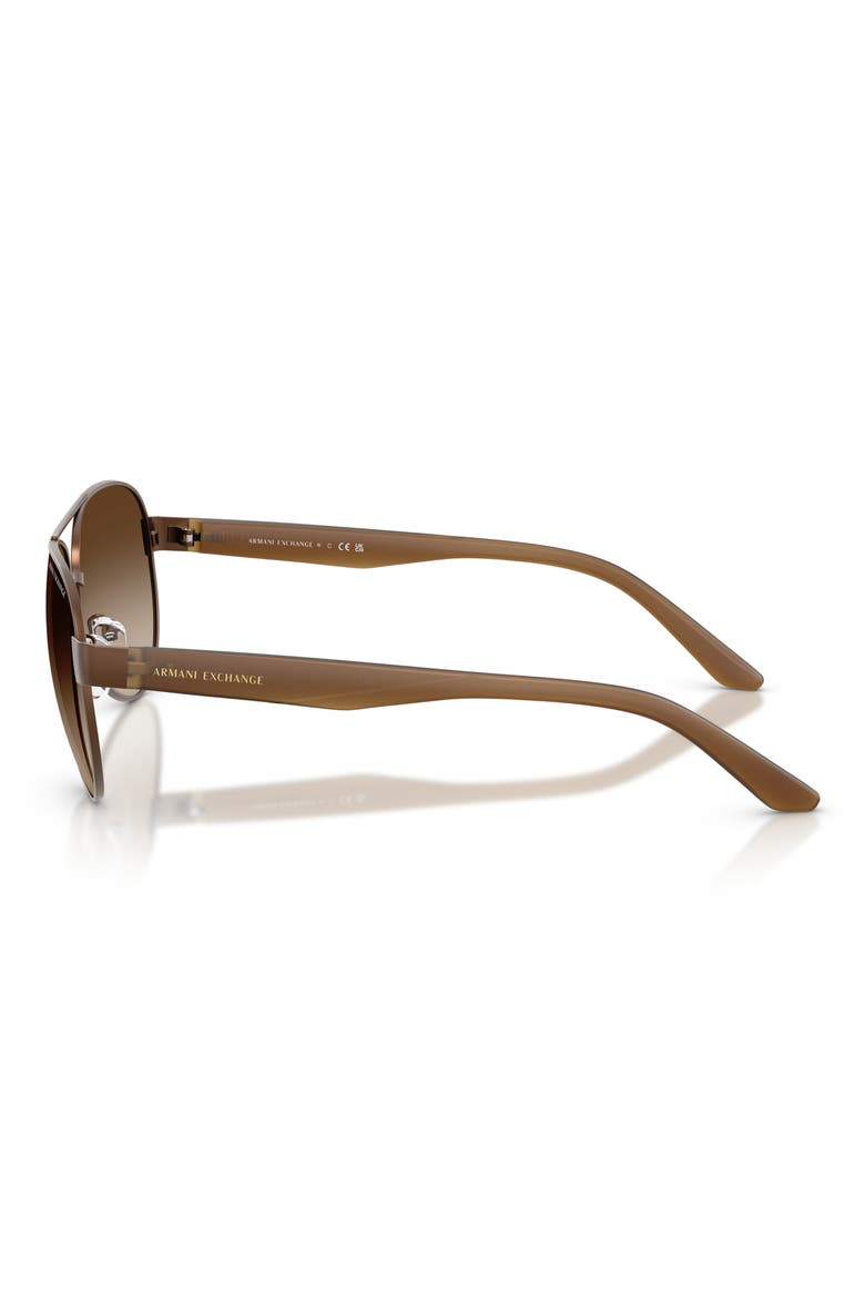 59mm Gradient Pilot Sunglasses, Alternate, color, MATTE BROWN / GRADIENT BROWN