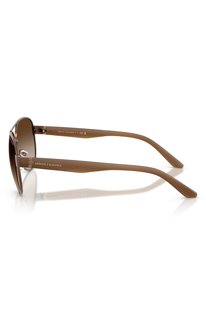Armani Exchange 59mm Gradient Pilot Sunglasses, Alternate, color, Matte Brown / Gradient Brown