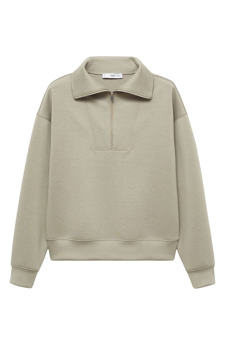MANGO Quarter Zip Sweatshirt, Alternate, color, 