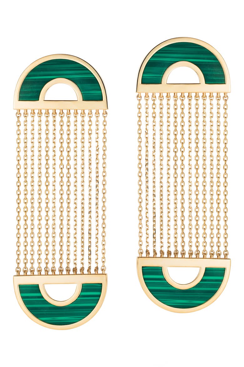 Malachite Drop Earrings, Main, color, GREEN