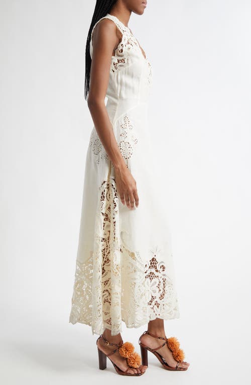 Ulla Johnson Olivette Lace & Linen Dress In Pristine