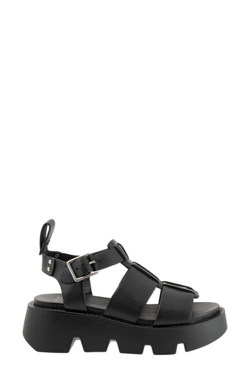 Eos Footwear Kailan Lug Sole Fisherman Sandal In Black