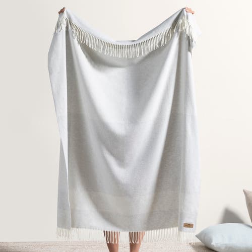 Lands Downunder Hampton Plaid Herringbone Throw In Silver