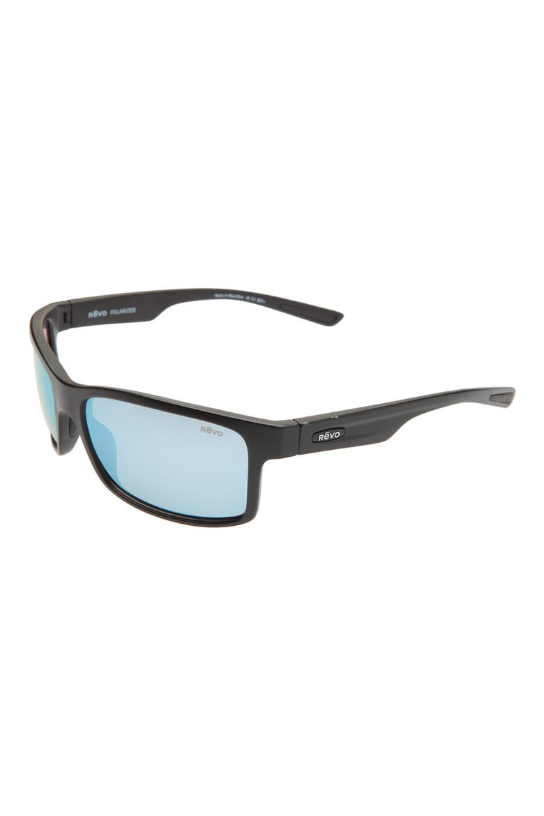 Crawler XL 64mm Oversize Rectangular Polarized Sunglasses, Alternate, color, MATTE BLACK/ BLUE WATER