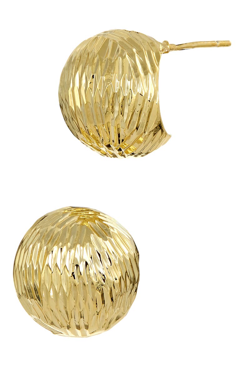 Half Dome Round Stud Earrings, Main, color, GOLD