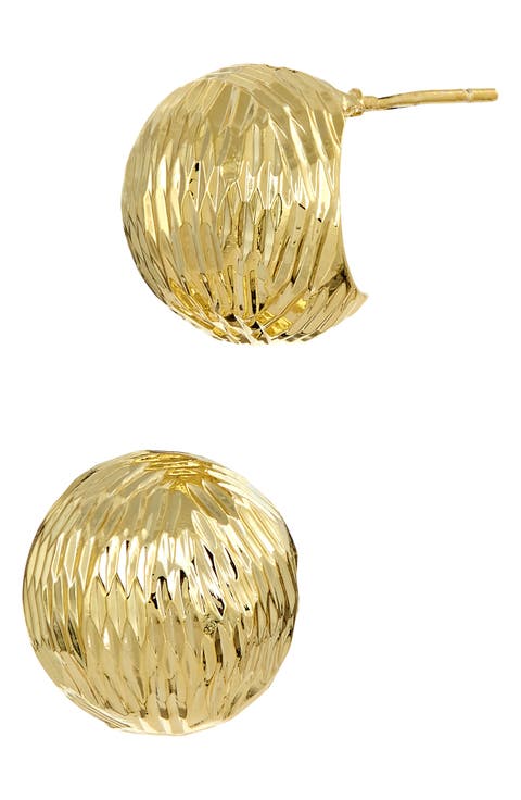 Half Dome Round Stud Earrings